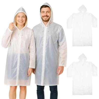 Afbeelding van Bramble Herbruikbare Regenponcho voor Volwassenen (Transparant EVA) Regenjas, Regencape, Mackintosh Camping, Wandelen, Festivals, Fiets, Motorfiets