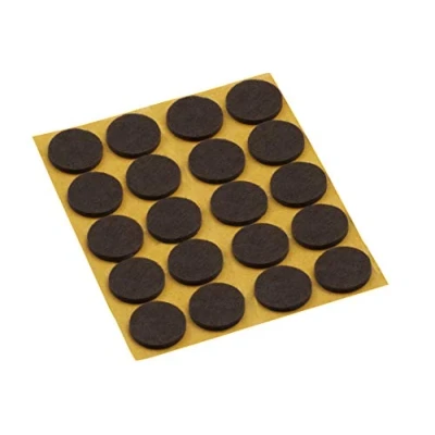 Afbeelding van Metafranc Viltglijders zelfklevend effectieve bescherming van uw meubels en stoelen / meubelglijders set voor gevoelige vloeren stoelglijders vloerglijders Ø 35 mm (20 Stuk) bruin