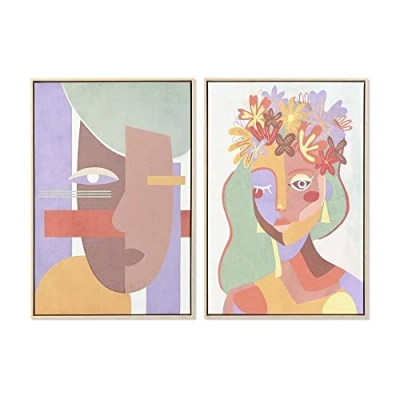 Afbeelding van Schilderij DKD Home Decor 63 x 4 93 cm Vrouw Stads (2 Stuks)