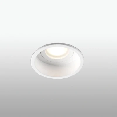 Afbeelding van FARO BARCELONA Inbouwspot Hyde 1 lamp frame rond IP44 wit