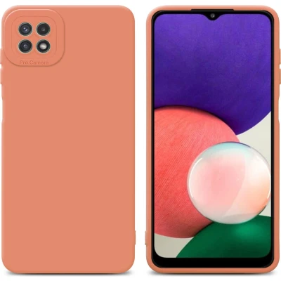 Afbeelding van Cadorabo Hoesje geschikt voor Samsung Galaxy A22 5G in FLUID LICHT ORANJE Beschermhoes TPU silicone Cover Case