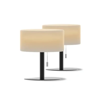 Afbeelding van Calex Oplaadbare Tafellamp Cascia 2 Stuks Draadloos Dimbaar Warm Wit Licht &amp; RGB Waterdicht 24cm Decoratie voor Tuin, Woonkamer, Slaapkamer Sfeerverlichting Zwart