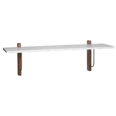 Afbeelding van Audo Copenhagen Corbel Wandplank 100x30 Donker Eiken/Carrara Marmer