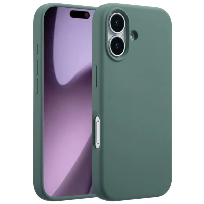 Afbeelding van Apple iPhone 17 MagSafe Hoesje Siliconen en TPU (zacht) Accezz Softcase/Backcover Donkergroen Telefoonhoesje