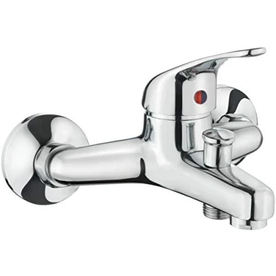 Afbeelding van CON:P Bad eengreepsmengkraan &quot;Sesia&quot; hoogwaardige messing behuizing verchroomd 1/2 inch douche afvoer/eengreepsmengkraan voor wandmontage/badmengkraan/badarmatuur / SA922