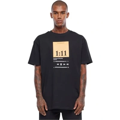 Afbeelding van Mister Tee Upscale T shirt voor heren, oversized, met print van 1:11, mannen, oversized fit, katoen, zwart, XL