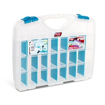 Afbeelding van Tayg 022593 Collection nr. 22 assortimentsdoos Home / 312 x 238 51 mm/tot 26 vakken/blauw transparant