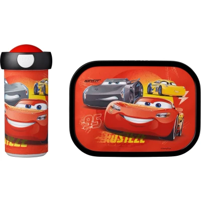 Afbeelding van Mepal lunchset Campus voor kinderen met schoolbeker en lunchbox school of onderweg vaatwasmachinebestendig &amp; BPA vrij 300 ml + 750 Cars