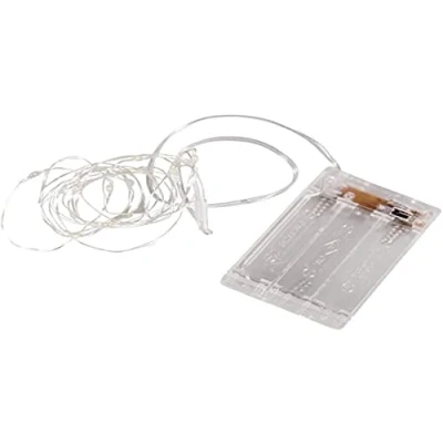 Afbeelding van Rayher Mini LED lichtketting met draad/timer, 220 cm, 20 LED&#039;s, werkt op batterijen, lichtgeel, 69169159