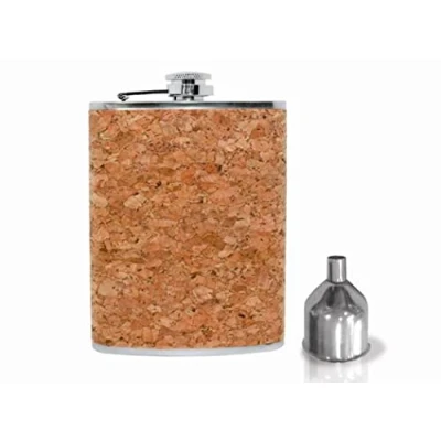 Afbeelding van Vin Bouquet FIA 292 heupfles, kurk en roestvrij staal, bruin, 18 x 16 3 cm, 2 stuks