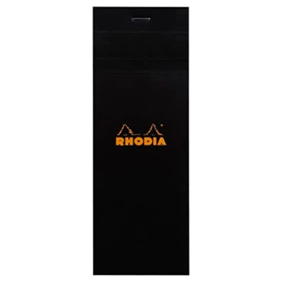 Afbeelding van Rhodia 82009C verpakking met 10 notitieblokken winkelblok nr. 8 7,4 x 21 cm 80 vellen geruit g, zwart, 1