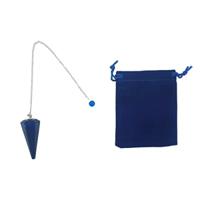 Afbeelding van Lapis Lazuli pendel, kristallen slinger, zeshoekige vintage slinger voor wenshengel, chakra reiki waarzeggerij Wicca meditatieslinger (lapis lazuli)