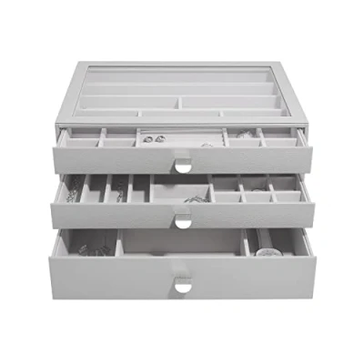 Afbeelding van Stackers Pebble Grey Supersize sieradendoosje Set van 3 (met laden)