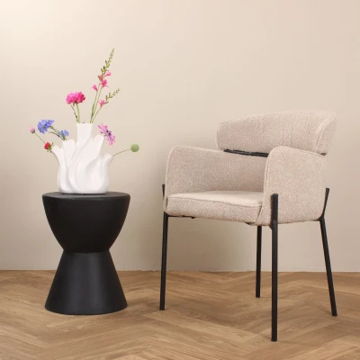Afbeelding van DS4U Mira eetkamerstoel bouclé grijs Boucle