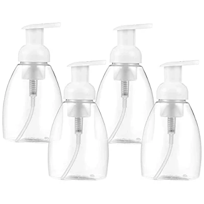 Afbeelding van 4 stuks kunststof zeepdispensers, navulbare pompdispenser, pompfles, ideaal voor zeep, shampoo en haarspoeling