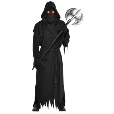 Afbeelding van Amscan Glaring Reaper kostuum met licht up led standaardmaat ogen