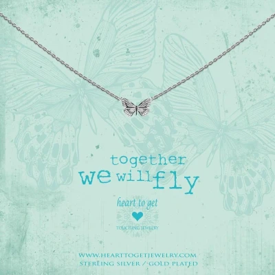 Afbeelding van Heart to get N359BUT17S Ketting Butterfly Together we will fly zilver