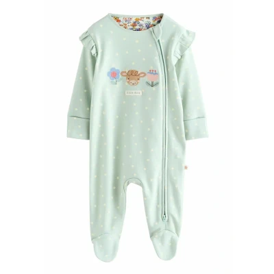 Afbeelding van Next 3 PACK Regular FIT Kruippakje voor kinderen, Maat: 86, Sage green