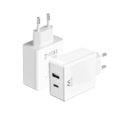Afbeelding van USB C oplader, oplader voor iPhone 15/14/13/12/11/Pro/Max/Mini/SE/X/XR/XS/8/7, iPad Pro/Air, Air/Pods Pro, Samsung Galaxy Note, Huawei, XiaoMi etc., 2 poorten, 45W, QC3.0 GaN snellader