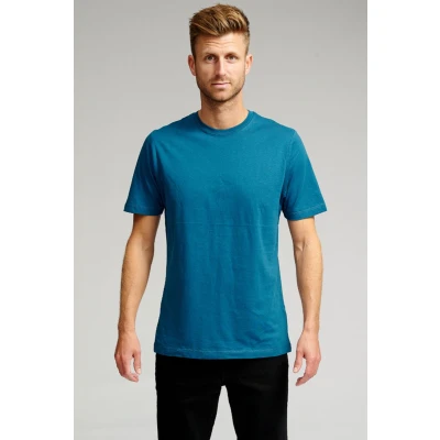 Afbeelding van Organic Basic T shirt Heren Biologisch Basis Petrol Blauw