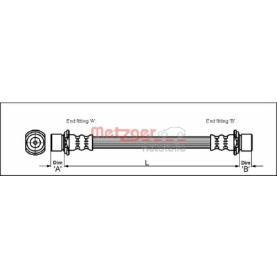 Afbeelding van METZGER 4111426 Remslang 279mm F10x1