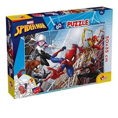 Afbeelding van LISCIANI MARVEL PUZZLE DF PLUS 60 Spider Man Dubbelzijdige Puzzel 70x50 cm Stukken Thema Voor Kinderen en Volwassenen Ontwikkelt Creativiteit Motoriek