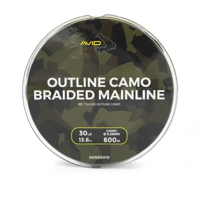 Afbeelding van Avid Carp Outline Camo Braided Mainline 0,25mm 300m Gevlochten lijn