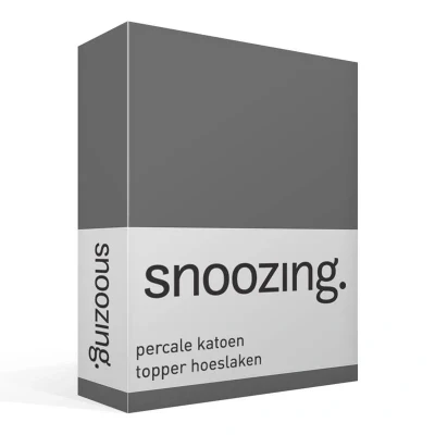 Afbeelding van Snoozing Topper Hoeslaken Percale katoen Tweepersoons 120x220 cm Antraciet