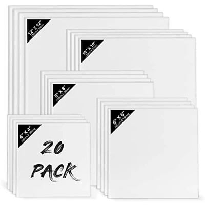 Afbeelding van Belle Vous 20 Pak Blank Canvas 5 Maten Voorgerekte Paneelborden Geschikt voor Acryl en Olieverf, Maar ook Schetsen Tekenen Office Product