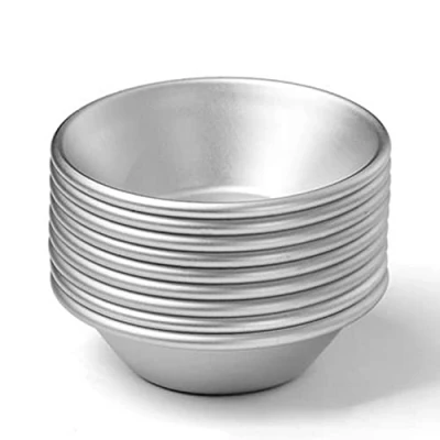 Afbeelding van NC 10pcs Egg Tart Malls, Mini Pan Bakken, Ei Mold Hot Bakken Gereedschap Cupcake Cake Cookie Pudding Mould Aluminium Shells, Zilver