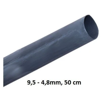Afbeelding van Krimpkous zwart universeel 9,5 4,8mm, per stuk (50 cm)