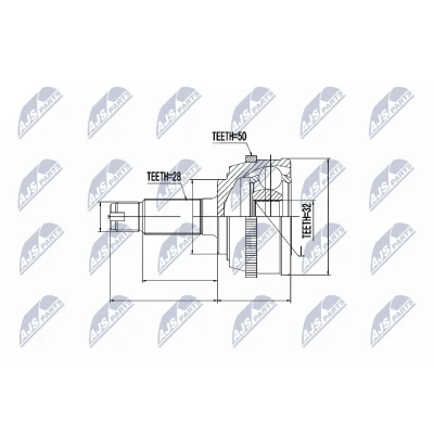 Afbeelding van Homokineet reparatie set, aandrijfas NTY NPZ HD 032