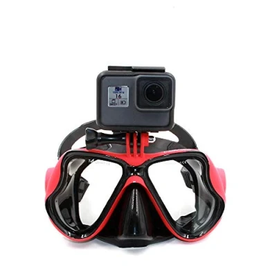 Afbeelding van Eyeon Siliconen duikmasker, zwembril, duikbril, snorkelmasker met gehard glas en cameramontage voor GoPro, Xiaomi YI, SJCAM, Apeman, Crosstour, Victure, Campark AKASO volwassenen jongeren