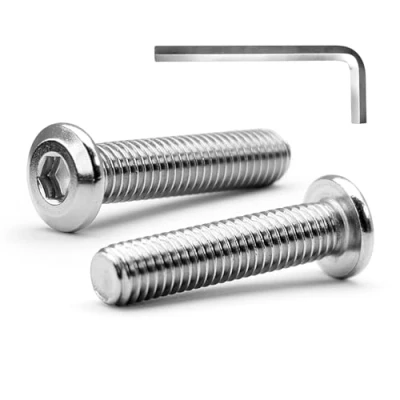Afbeelding van MINHER M6 x 35 mm, 20 stuks, platte kop, binnenzeskant, schroeven voor meubels, roestvrij staal A2 V2A, volledige schroefdraad (met inbussleutel)