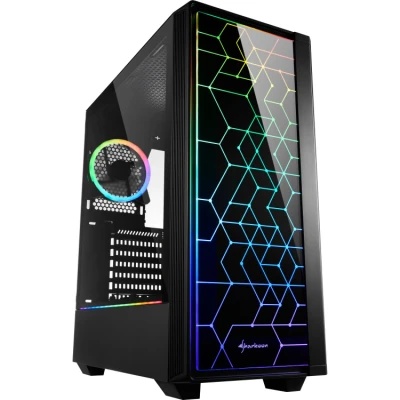 Afbeelding van Sharkoon RGB LIT 100 Midi tower PC behuizing Zwart