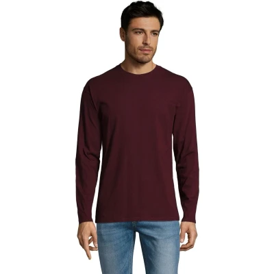 Afbeelding van SOLS Heren Monarch T Shirt Met Lange Mouwen (Ossenbloed) Maat L
