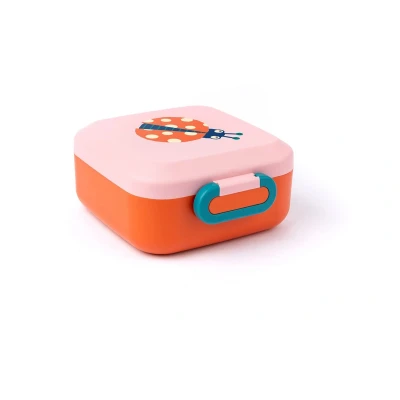 Afbeelding van Amuse Rikko Kids Ladybug Bento Lunchbox Brooddoos met Kindveilige sluitingen Bentobox 3 Compartimenten BPA vrij 167x 167x81mm