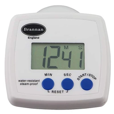 Afbeelding van Brannan Digitale waterbestendige timer, IP64, 59m 59s, wit, timer voor badkamer/douche