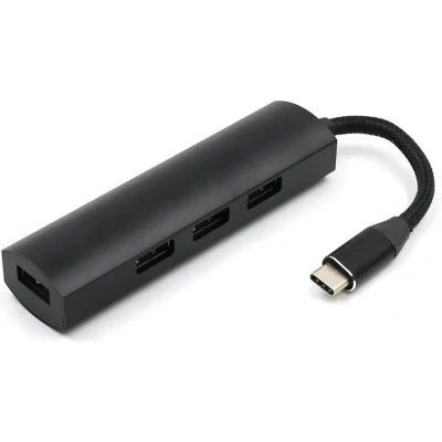 Afbeelding van USB Splitter Hub 3.0 4 Poorten C aansluiting Aluminium Zwart
