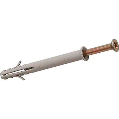 Afbeelding van Bulk Hardware bh05911 schroef type solide wandframe mm met nylon pluggen, M8 x 80 (5/40,6 cm 3,1/20,3 cm) 12 stuks, wit, BH05916