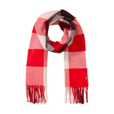 Afbeelding van camel active MIT Kariertem Muster Sjaal, Dames, Maat: One Size, Red checks