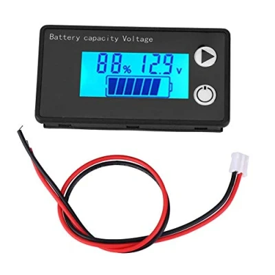 Afbeelding van Batterijmonitor LCD 12V digitale batterij capaciteit tester lithium universele percentaanduiding voltmeter spanningsweergave ((10 100 V) blauw + temperatuur)