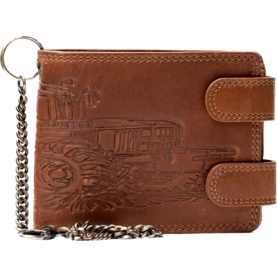 Afbeelding van Portemonnee heren Broek ketting Tractor Billfold Leer Bruin (Vintage leer)