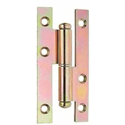 Afbeelding van Alberts 849702 Uithangbaar scharnier links of rechts elektrolytisch geel verzinkt 94 x 45 mm set van 10