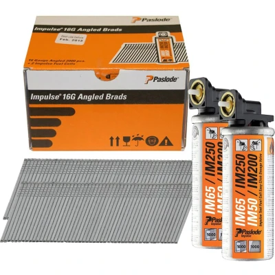 Afbeelding van Paslode afwerknagel RVS schuin F16 x 50mm inclusief gas IM65 doos met 2000 nagels