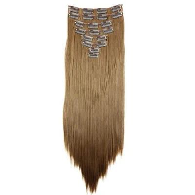 Afbeelding van CAISHA XXL 50cm 8 Delige Set CLIP IN EXTENSIONS Haarextensies Haarstukje Glad Donkerblond CES107