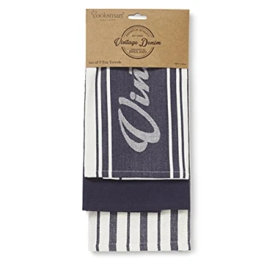 Afbeelding van Cooksmart Theedoek (Per 3st.) Oxford Denim