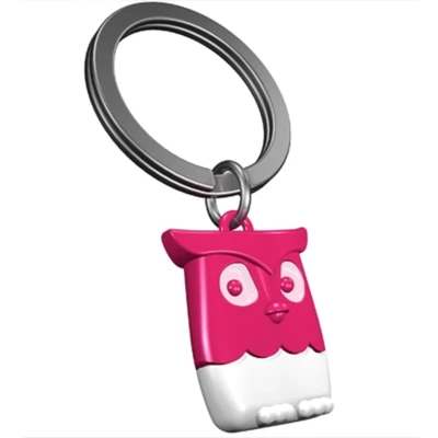 Afbeelding van Metalmorphose sleutelhanger fuchsia uil Wisdom