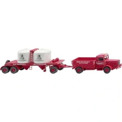 Afbeelding van Wiking 053406 H0 Vrachtwagen Büssing 8000 chemische hangertrein rozenkrans