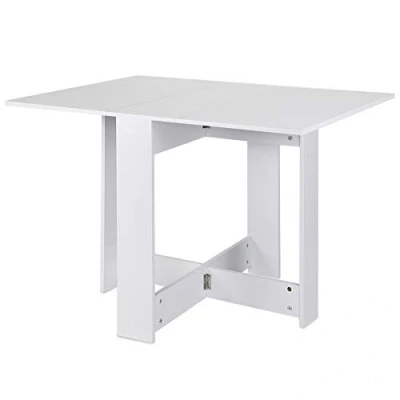 Afbeelding van Drumm Opvouwbare keukentafel, bijzettafel met inklapbare vleugels, afwerking en eiken, klaptafel 2 kleppen, van melamine spaanplaat